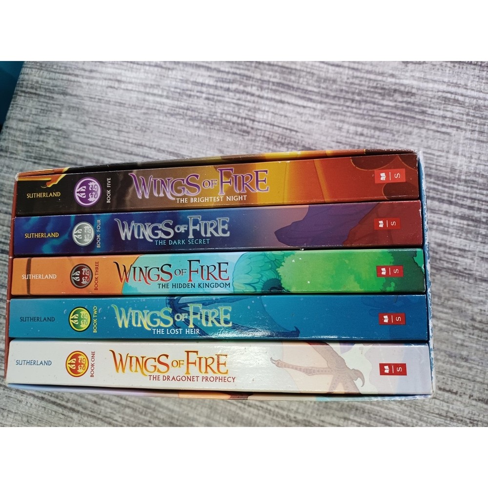 Wings of Fire Books 1-5 Box Set by Tui T. Sutherland Paperbacks in Box.